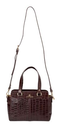 Marc Picard Croco Shoulder Bag M Brown