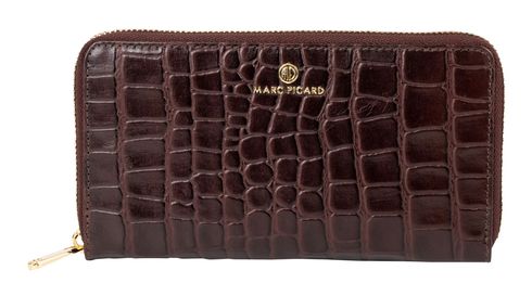Marc Picard Croco Zip Wallet L Brown