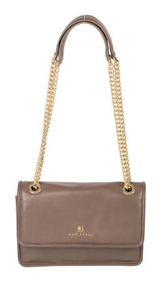 Marc Picard Umbria Shoulder Bag with Metal Strap Taupe