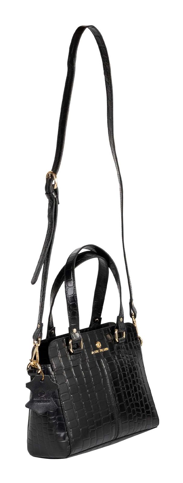 Marc Picard Croco Shoulder Bag M Black Marc Picard Croco Shoulder Bag M Black
