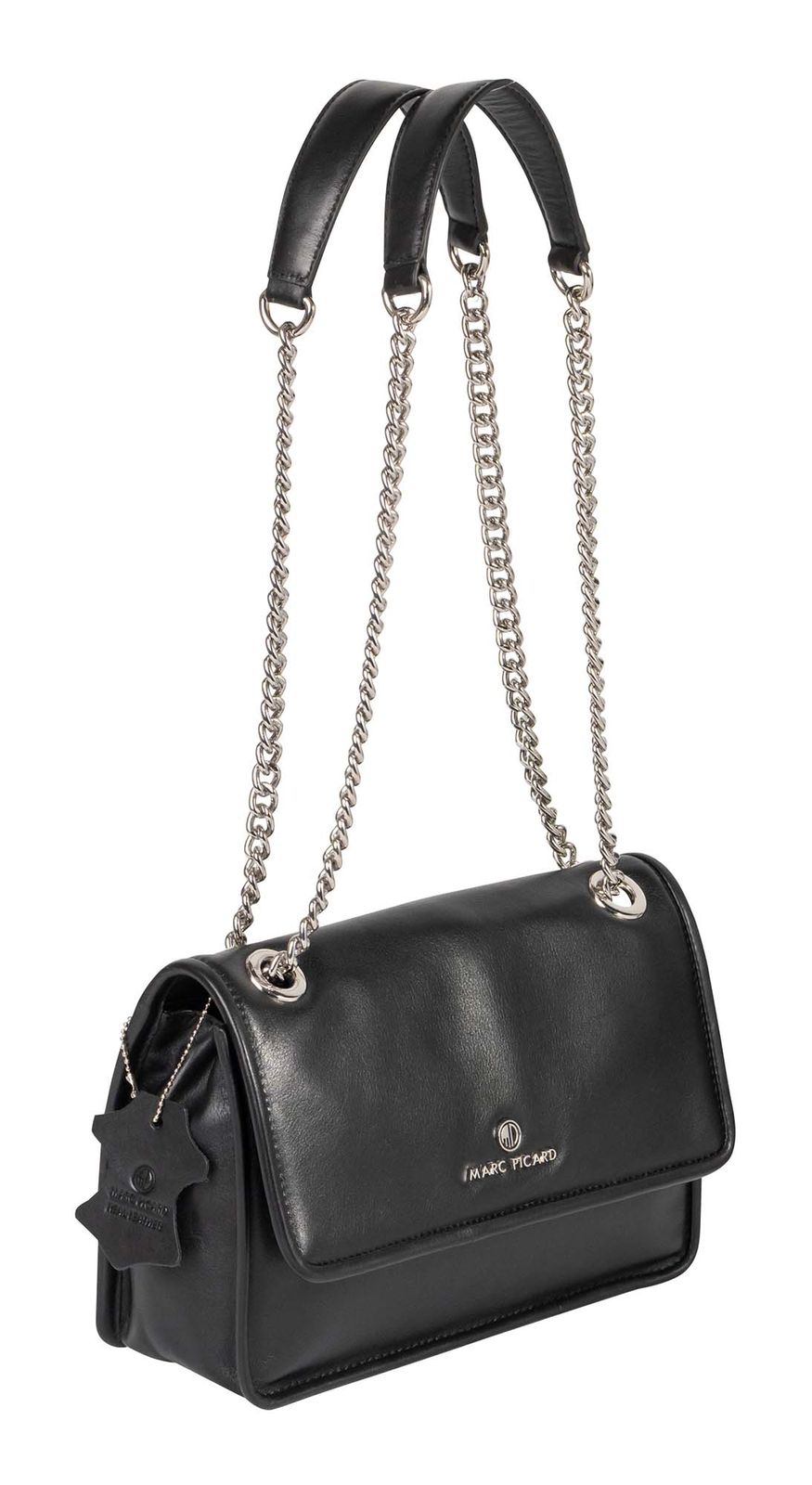 Marc Picard Umbria Shoulder Bag with Metal Strap Black Marc Picard Umbria Shoulder Bag with Metal Strap Black