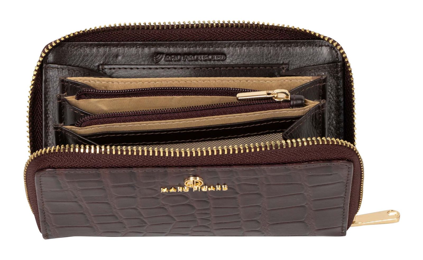 Marc Picard Croco Zip Wallet M Brown Marc Picard Croco Zip Wallet M Brown