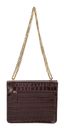 Marc Picard Croco Shoulder Bag with Lock Brown Marc Picard Croco Shoulder Bag with Lock Brown