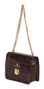 Marc Picard Croco Shoulder Bag with Lock Brown Marc Picard Croco Shoulder Bag with Lock Brown
