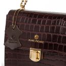 Marc Picard Croco Shoulder Bag with Lock Brown Marc Picard Croco Shoulder Bag with Lock Brown