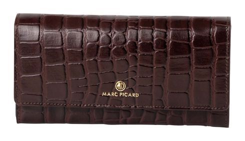 Marc Picard Croco Wallet with Flap L Brown