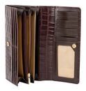 Marc Picard Croco Wallet with Flap L Brown