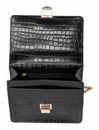 Marc Picard Croco Shoulder Bag with Lock Black Marc Picard Croco Shoulder Bag with Lock Black