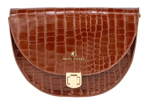 Marc Picard Croco Shoulder Bag Moon Cognac