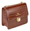 Marc Picard Croco Shoulder Bag with Lock Cognac Marc Picard Croco Shoulder Bag with Lock Cognac