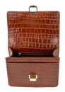 Marc Picard Croco Shoulder Bag with Lock Cognac Marc Picard Croco Shoulder Bag with Lock Cognac