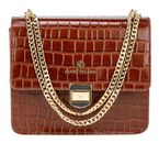 Marc Picard Croco Shoulder Bag with Lock Cognac Marc Picard Croco Shoulder Bag with Lock Cognac