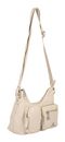Marc Picard Maremma Shoulder Bag with Front Pockets Cream White Marc Picard Maremma Shoulder Bag with Front Pockets Cream White