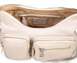 Marc Picard Maremma Shoulder Bag with Front Pockets Cream White Marc Picard Maremma Shoulder Bag with Front Pockets Cream White