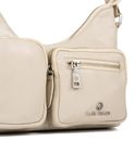 Marc Picard Maremma Shoulder Bag with Front Pockets Cream White Marc Picard Maremma Shoulder Bag with Front Pockets Cream White