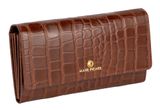 Marc Picard Croco Wallet with Flap L Cognac Marc Picard Croco Wallet with Flap L Cognac