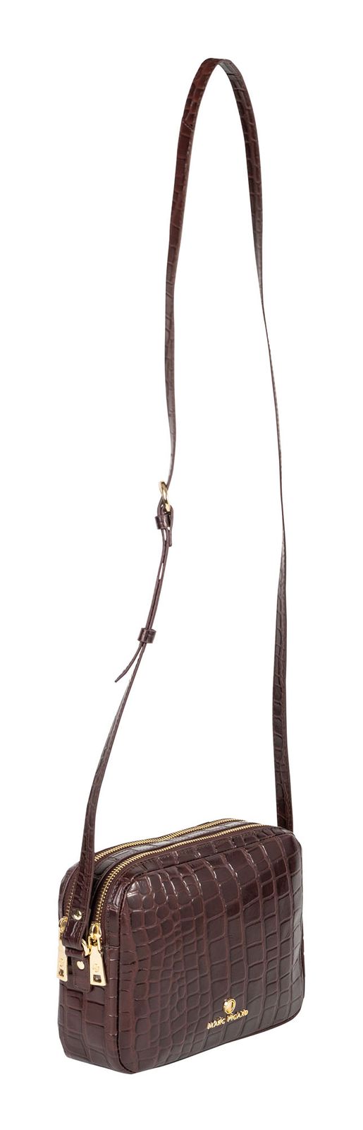 Marc Picard Croco Shoulder Bag S Brown Marc Picard Croco Shoulder Bag S Brown