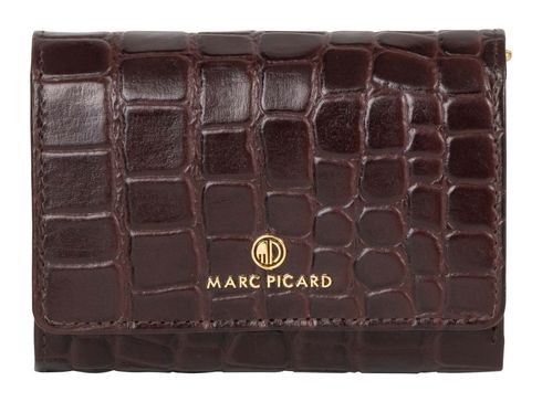 Marc Picard Croco Wallet with Flap S Brown