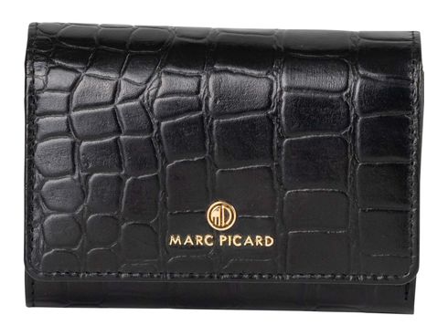 Marc Picard Croco Wallet with Flap S Black