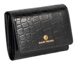 Marc Picard Croco Wallet with Flap S Black Marc Picard Croco Wallet with Flap S Black