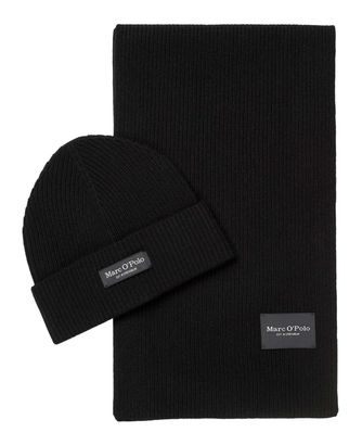 Marc O'Polo Knitted Hat And Scarf Set Black Marc O'Polo Knitted Hat And Scarf Set Black