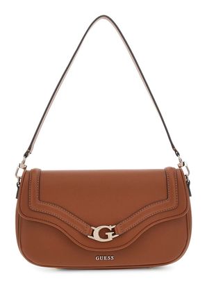 GUESS Dea Flap Shoulder Bag Cognac