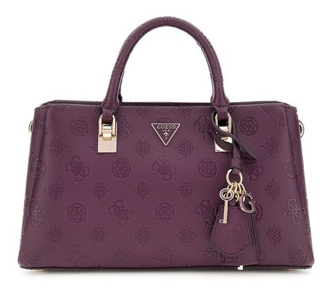 GUESS Tisha Girlfriend Satchel Wine Logo