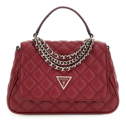 GUESS Giully II Top Handle Flap Bag Red