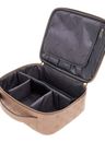 GUESS Wilder Travel Cosmetic Organizer Case Dark Taupe Logo