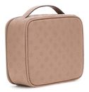 GUESS Wilder Travel Cosmetic Organizer Case Dark Taupe Logo