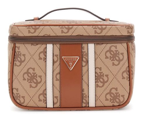 GUESS Erenia Toiletry Train Case Latte Logo