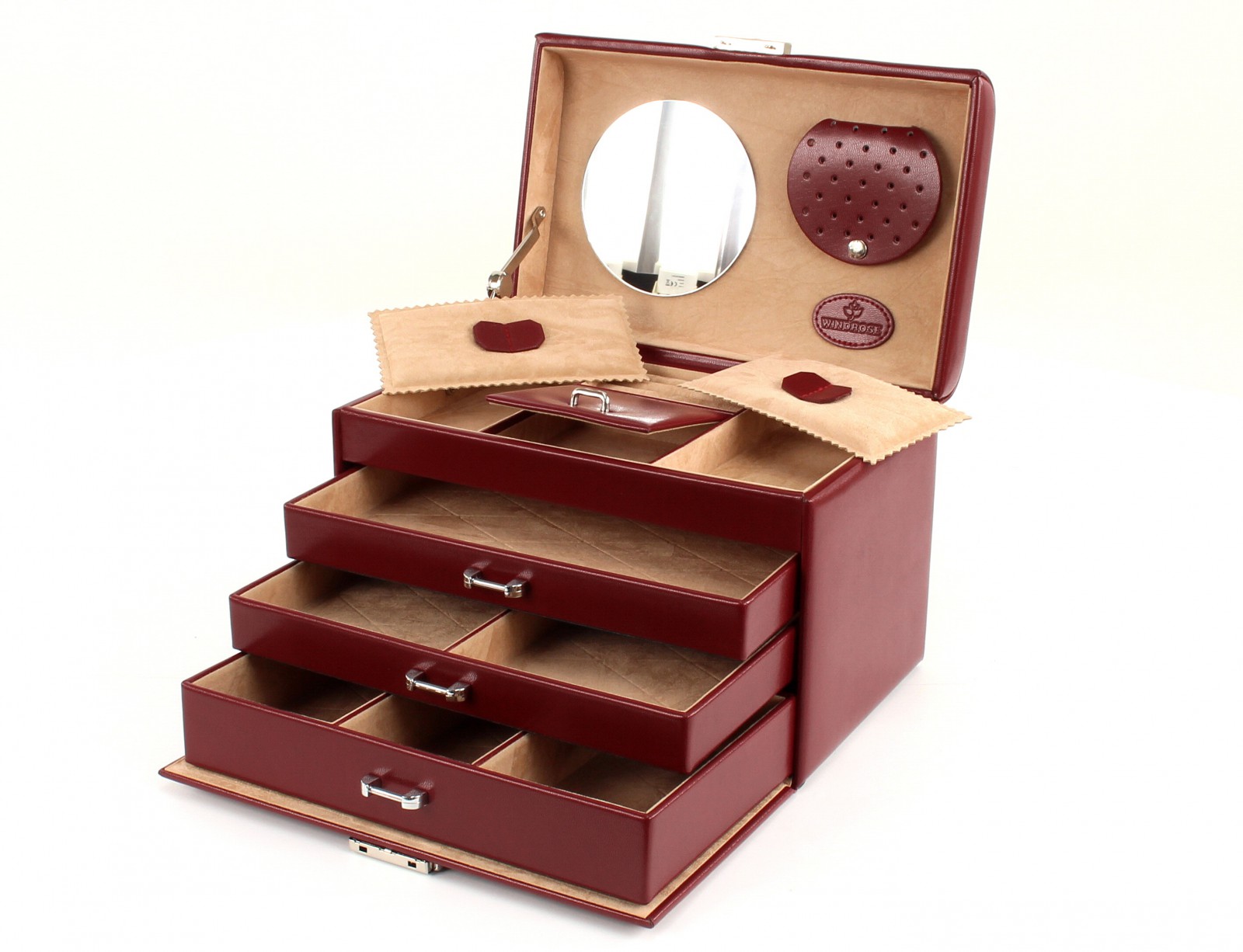 WINDROSE Merino Moda Jewelry Box Red