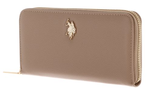 U.S. POLO ASSN. Jones Zip Around Wallet Beige