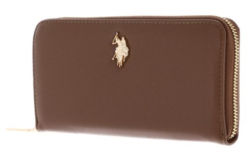 U.S. POLO ASSN. Jones Zip Around Wallet Brown