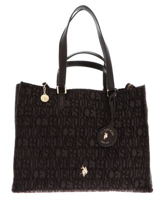 U.S. POLO ASSN. Jaquard Large Shopping With Double Handles Dark Brown U.S. POLO ASSN. Jaquard Large Shopping With Double Handles Dark Brown