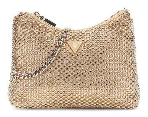 GUESS Zalina Top Zip Shoulder Bag Gold