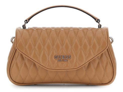 GUESS Valla Top Handle Flap Bag Beige