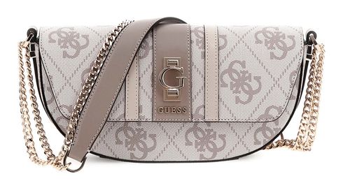 GUESS Erenia Convertible Crossbody Flap Dark Taupe Logo