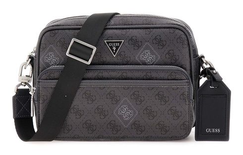 GUESS Milano Crossbody Double Zip Bag Black / White