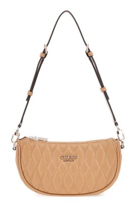 GUESS Valla Mini Top Zip Shoulder Bag Beige