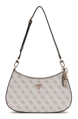GUESS Noelle II Top Zipper Shoulder Bag Dark Taupe Logo