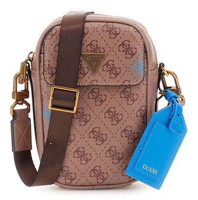 GUESS Milano Crossbody Micro Bag Beige / Blue