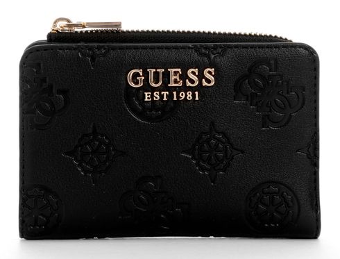 GUESS Laurel II SLG Zip Around Card Case Black Logo