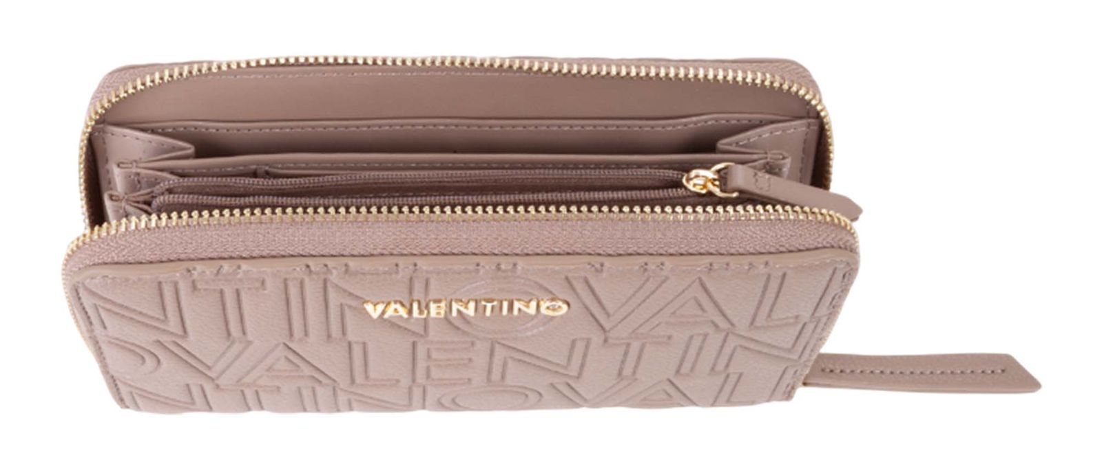 VALENTINO Pansy Zip Around Wallet Taupe VALENTINO Pansy Zip Around Wallet Taupe