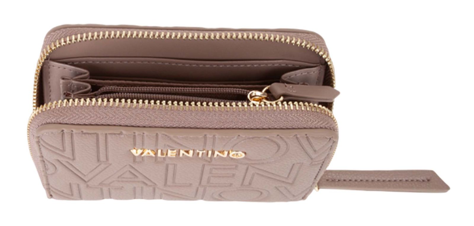 VALENTINO Pansy Zip Around Wallet Taupe VALENTINO Pansy Zip Around Wallet Taupe