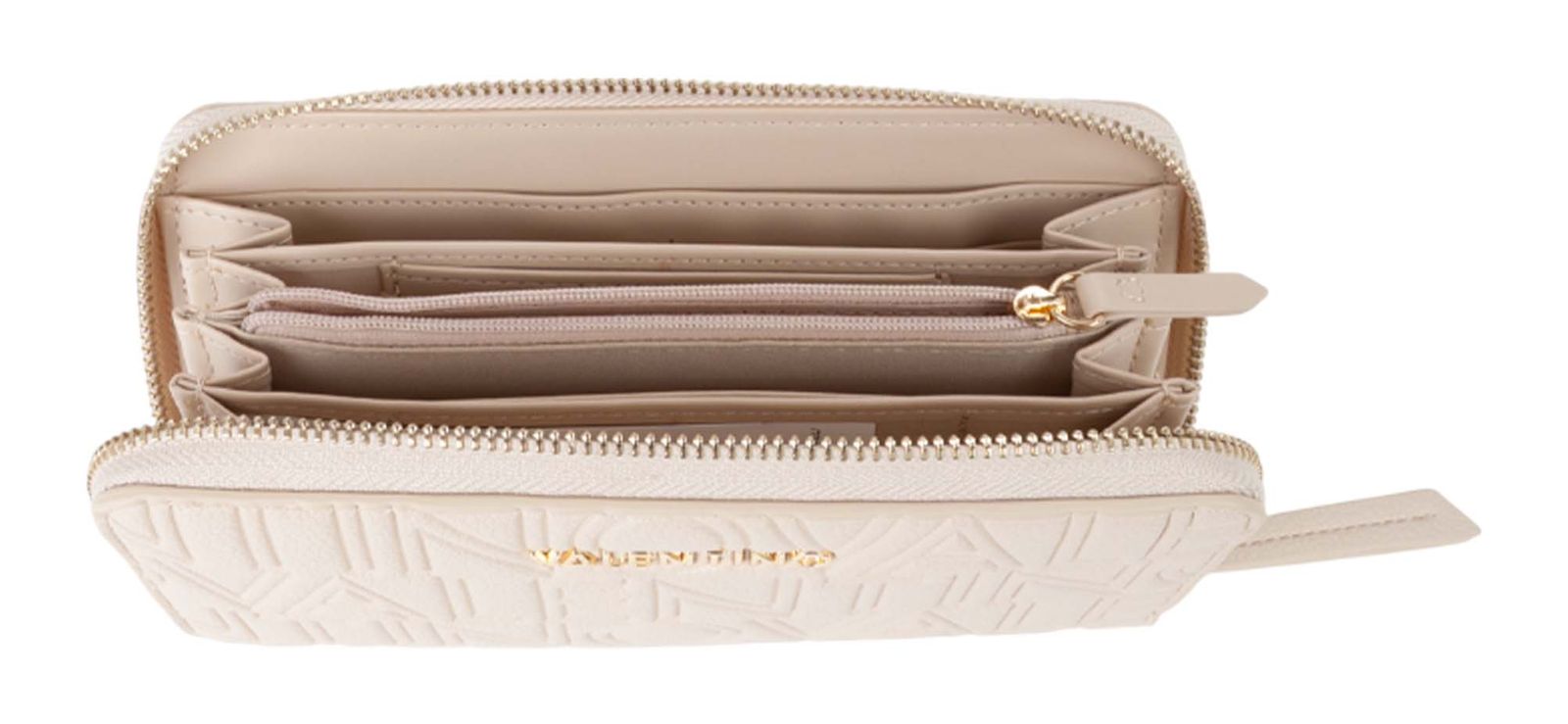 VALENTINO Pansy Zip Around Wallet Ecru VALENTINO Pansy Zip Around Wallet Ecru