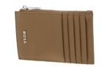 HUGO BOSS Classic Grained Cardholder With Zip Camel