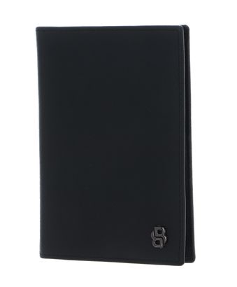 HUGO BOSS Double B Passport Case Saffiano Black