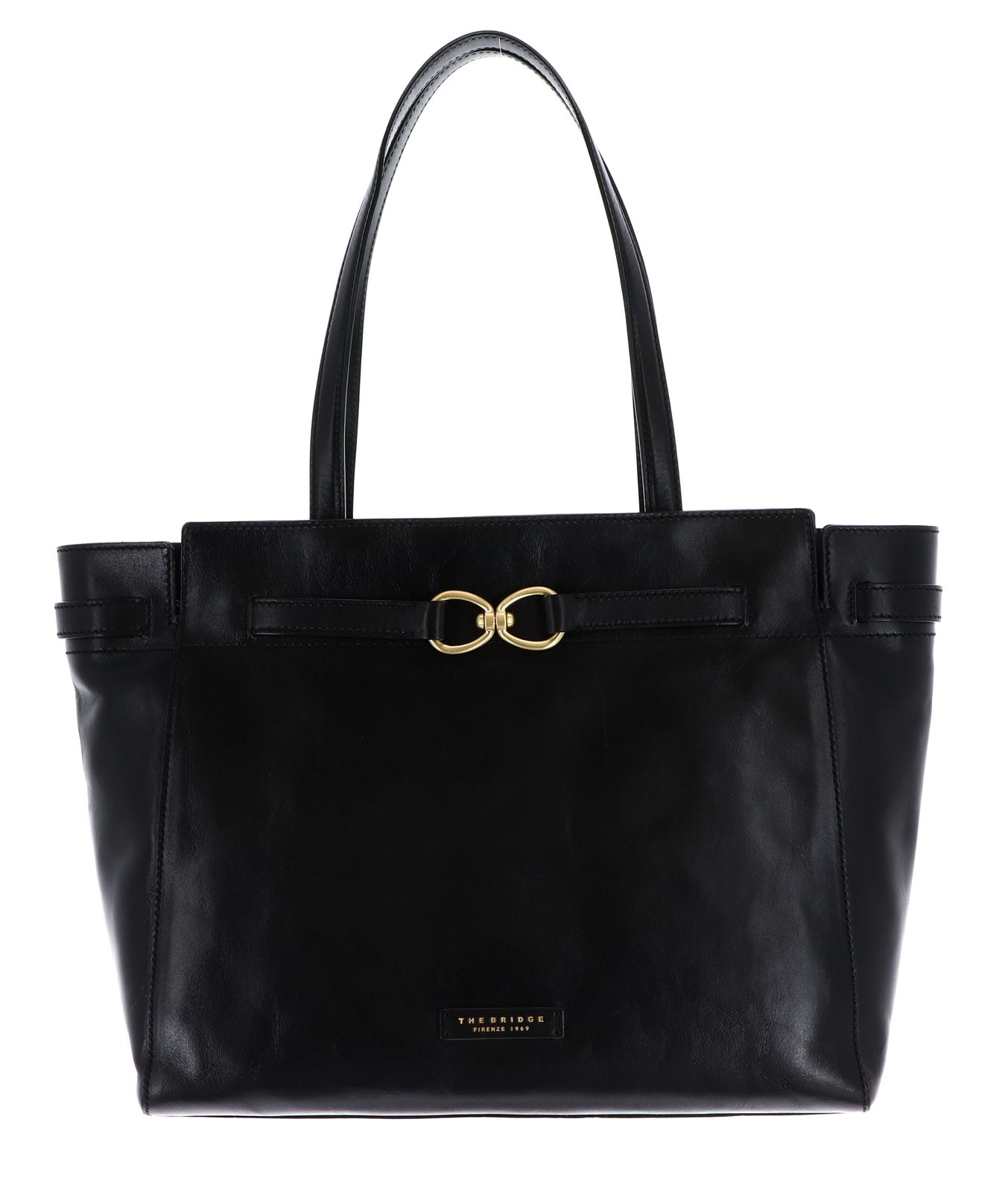 THE BRIDGE Isotta Shopping Bag Nero / Oro