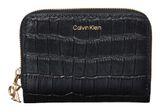 Calvin Klein Croc Embossed Monogram Hardware Flap Zip Around Wallet M Black Calvin Klein Croc Embossed Monogram Hardware Flap Zip Around Wallet M Black